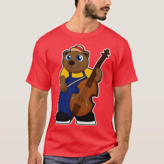 Camiseta Urso como Músico com Violão