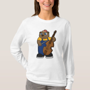 Camiseta Urso como Músico com Violão