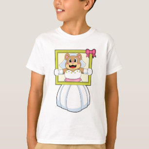 Camiseta Urso como Noiva com Vestido de Casamento e Quadro 