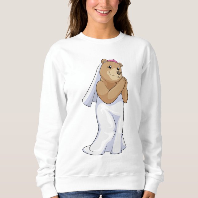 Camiseta Urso como Noiva com Véu (Frente)