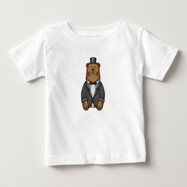 Camiseta Urso como Noivo com Jaqueta (Frente)