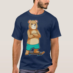 Camiseta Urso como Patinador com skate