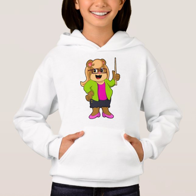 Camiseta Urso como Professor com Óculos (Frente)