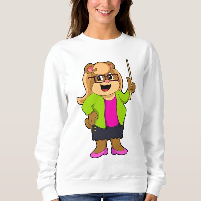 Camiseta Urso como Professor com Óculos (Frente)