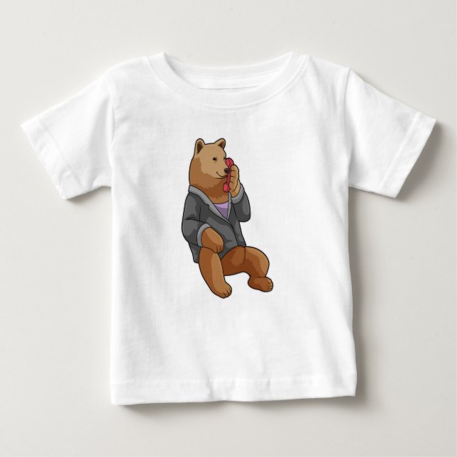 Camiseta Urso como Secretário com Telefone (Frente)