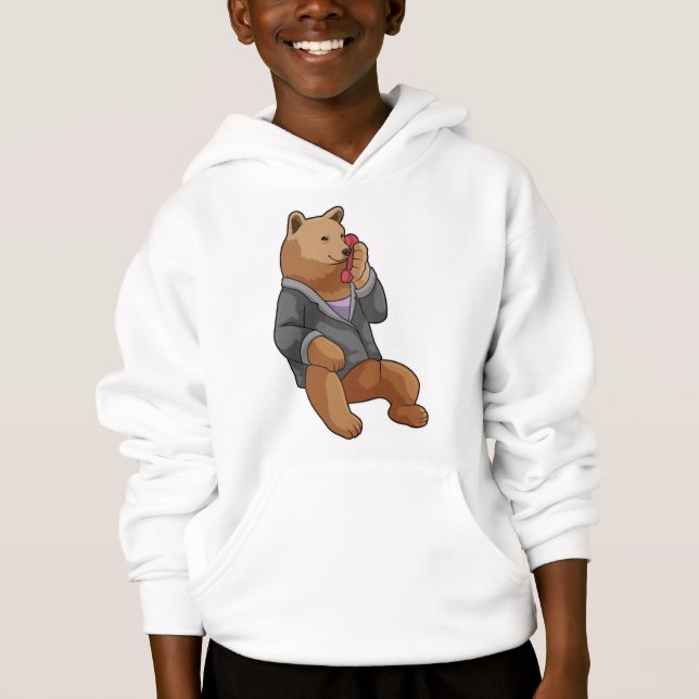 Camiseta Urso como Secretário com Telefone (Frente)