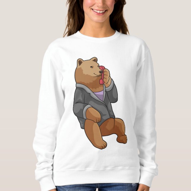 Camiseta Urso como Secretário com Telefone (Frente)
