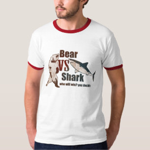 Camiseta Urso contra o tubarão. Quem ganhará? você decid