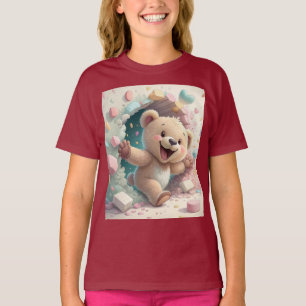 Camiseta Urso Corajoso Que Atravessa A Parede Sala para C