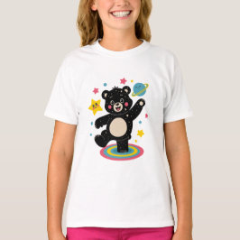 Camiseta Urso Cósmico com Estrelas e Planetas - Espaço Cóni