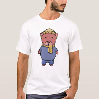 Camiseta Urso Cozy em Trajes de Inverno