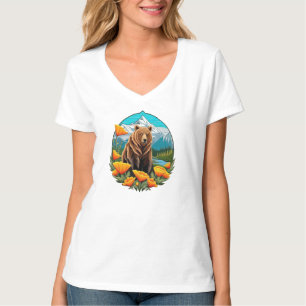 Camiseta Urso da Califórnia Cercado por Laranja Califórnia