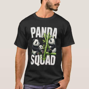 Camiseta Urso da Família Panda Squad Adorável Animal da Vid