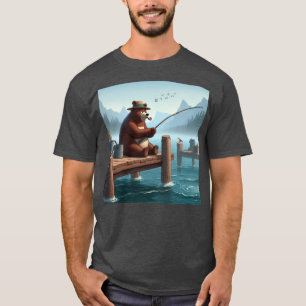 Camiseta Urso da montanha rústico e vintage ao ar livre