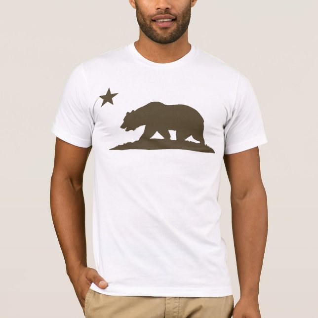 Camiseta Urso da república de Califórnia - Brown (Frente)