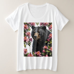 Camiseta Urso da Virgínia Ocidental e Flores Rosas