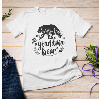 Camiseta Urso da Vovó Floral Bonito | Presente para a avó