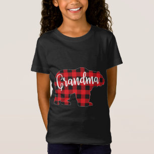 Camiseta Urso da Vovó Xadrez Vermelha Correspondendo à Famí