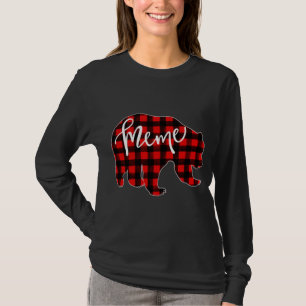Camiseta Urso da Xadrez Vermelha Correspondendo à Família P