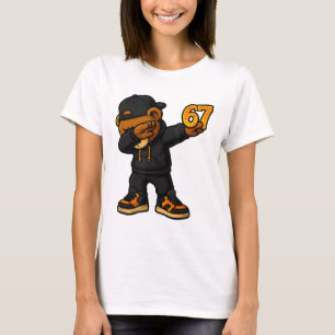Camiseta Urso Dabbing 67 Meme Engraçado Brainrot Hip Hop Cr