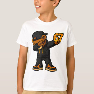 Camiseta Urso Dabbing 67 Meme Engraçado Brainrot Hip Hop Cr