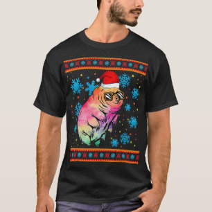 Camiseta Urso d'Água com a Microbiologia Santa Hat Natal T