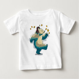 Camiseta Urso Dançante com fones de ouvido