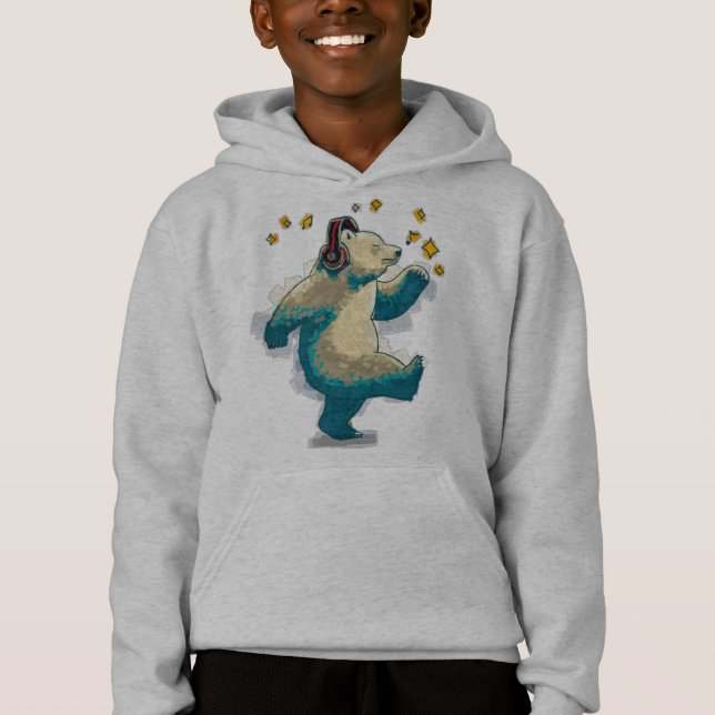 Camiseta Urso Dançante com fones de ouvido (Frente)