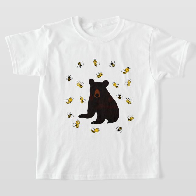 Camiseta Urso de Abelhas de Mel Pequeno (Postura )