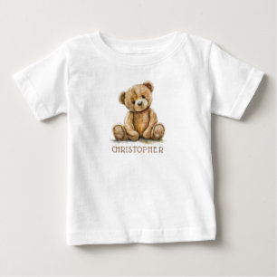 Camiseta Urso de Aguarela Personalizado para Bebê 