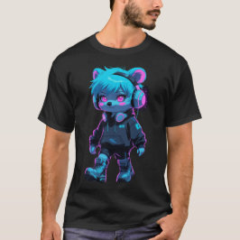 Camiseta Urso de Animação Cyberpunk