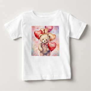 Camiseta Urso de aniversário adicionar Nome e Idade Menina