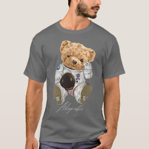 Camiseta Urso de Astronauta Bonito Adotável