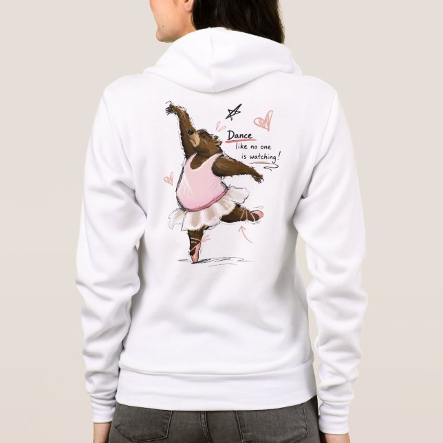 Camiseta Urso de Ballet Divertido Dançando como se Ninguém  (Verso)