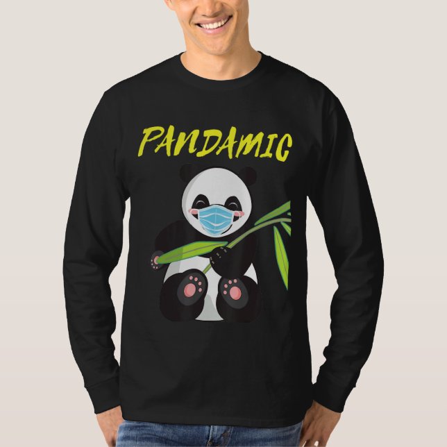 Camiseta Urso de Bambu Pandâmico com Pai Pandêmico de Másca (Frente)