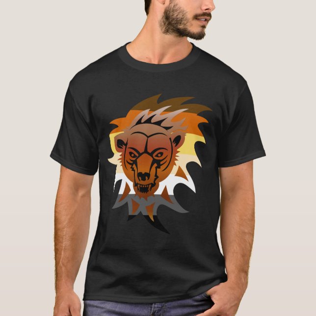 Camiseta Urso de Bandeira do Orgulho Urso (Frente)