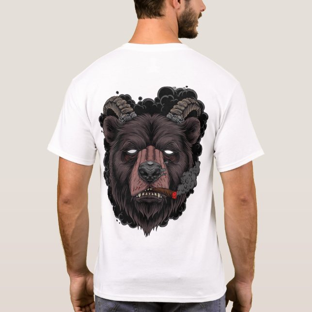 Camiseta Urso de Carneiro Fumegante Místico (Verso)
