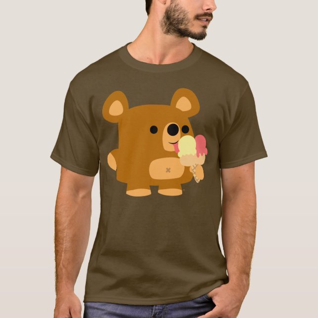 Camiseta Urso de Cartoon Bonito com Bolas:) Roupa (Frente)