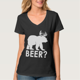 Camiseta Urso De Cerveja Engraçado Caça Acampamento Hiker