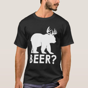 Camiseta Urso De Cerveja Engraçado Caça Acampamento Hiker