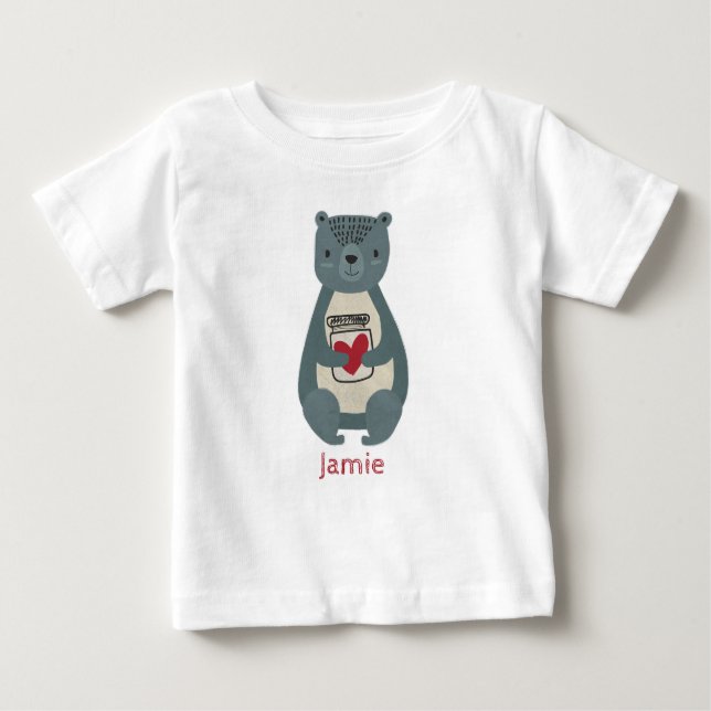 Camiseta Urso de Cinza bonito (Frente)