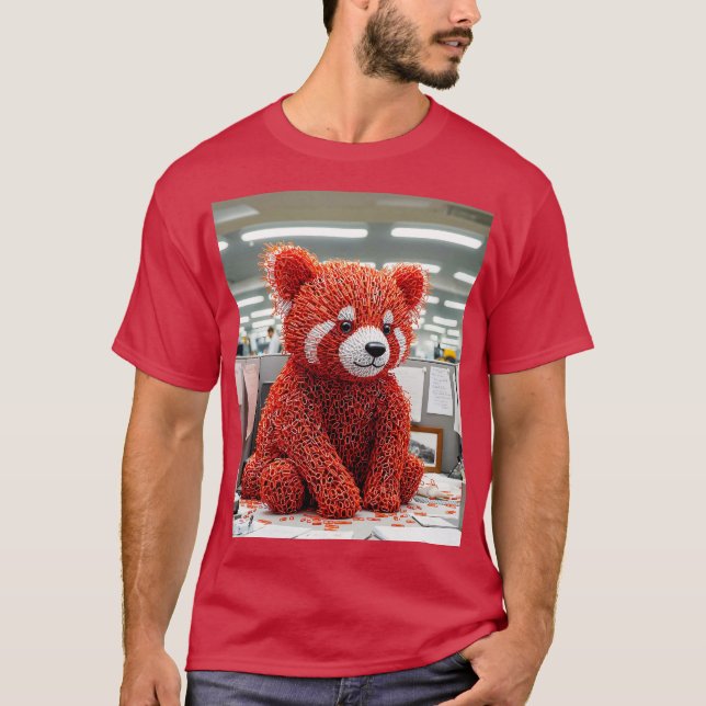 Camiseta Urso de clipe de papel fantasia fofo (Frente)