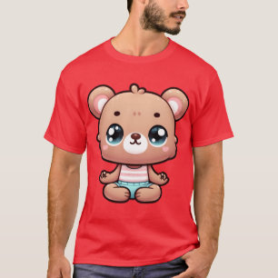 Camiseta Urso de desenho animado fofo em pose de ioga vinta