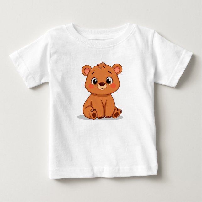 Camiseta 🧸 Urso de Desenho Animado Fofo Presente de Bebê ✨ (Frente)