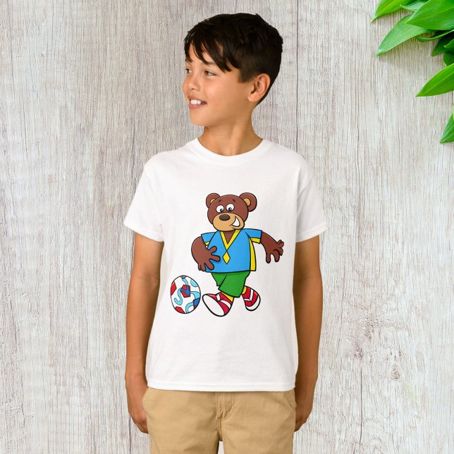Camiseta Urso de Futebol jogando futebol em esportes (Criador carregado)