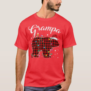 Camiseta Urso de Grampa Vermelho com Xadrez Correspondente