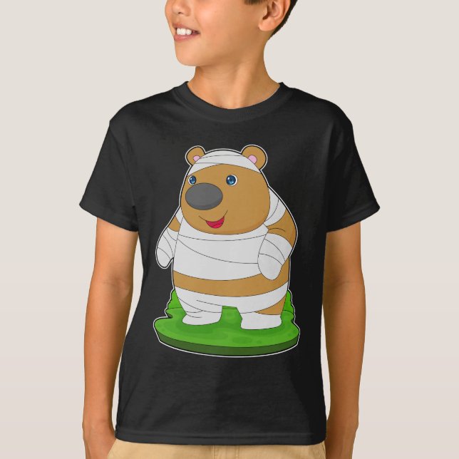 Camiseta Urso de Halloween Mumificado (Frente)