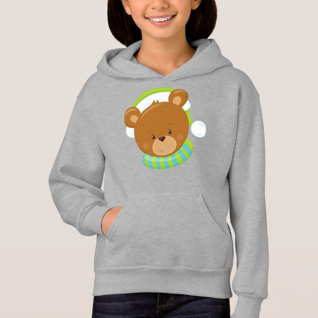 Camiseta Urso De Inverno, Urso Bonito, Urso Castanho, Urso  (Frente)
