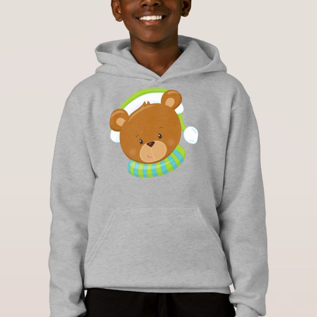 Camiseta Urso De Inverno, Urso Bonito, Urso Castanho, Urso  (Frente)