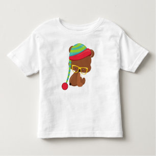 Camiseta Urso De Inverno, Urso De Hipster, Urso Com Óculos,